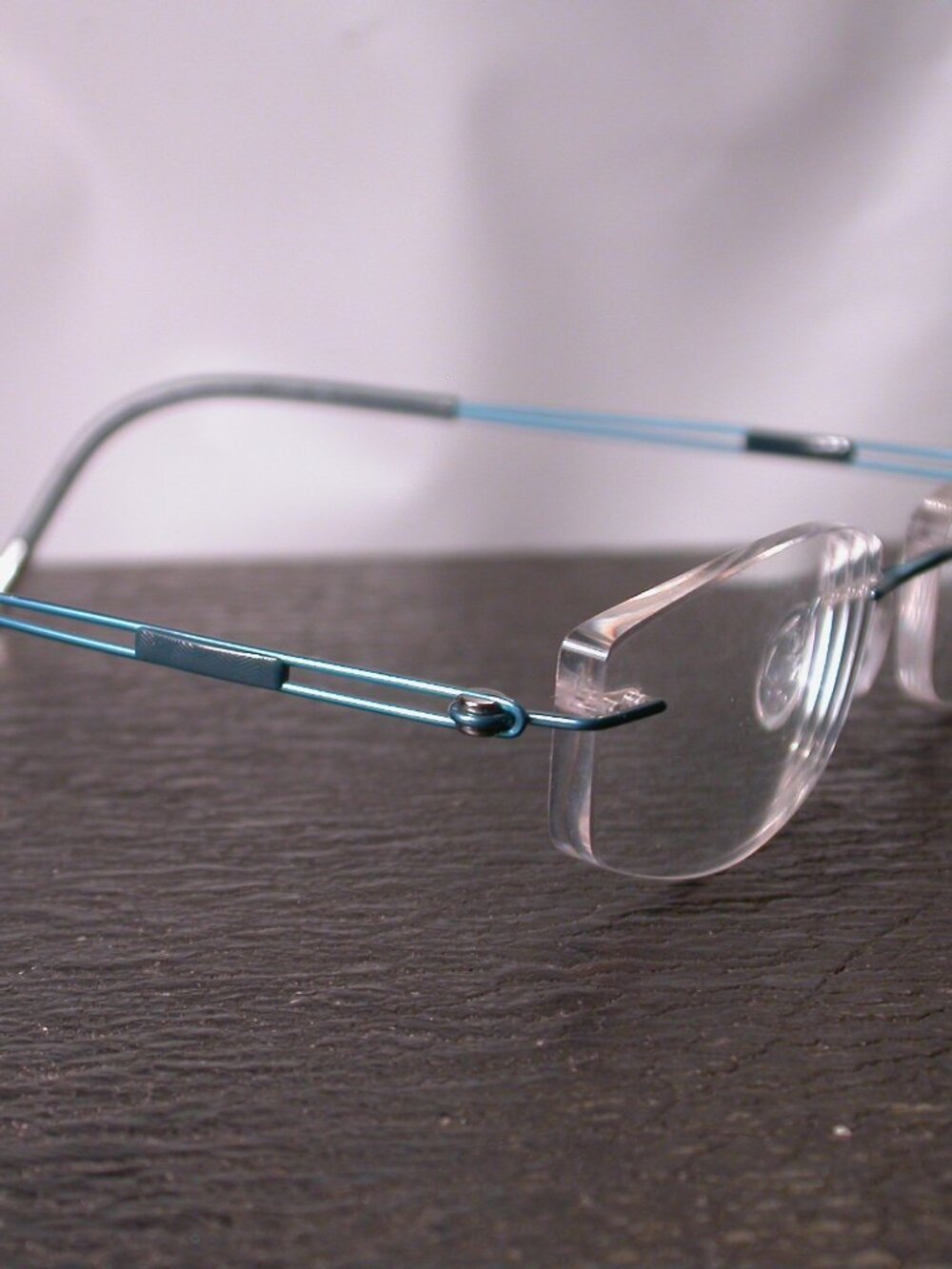 Silhouette Titan Frameless Blue Wire Light Weight Eyeglasses Made in Austria